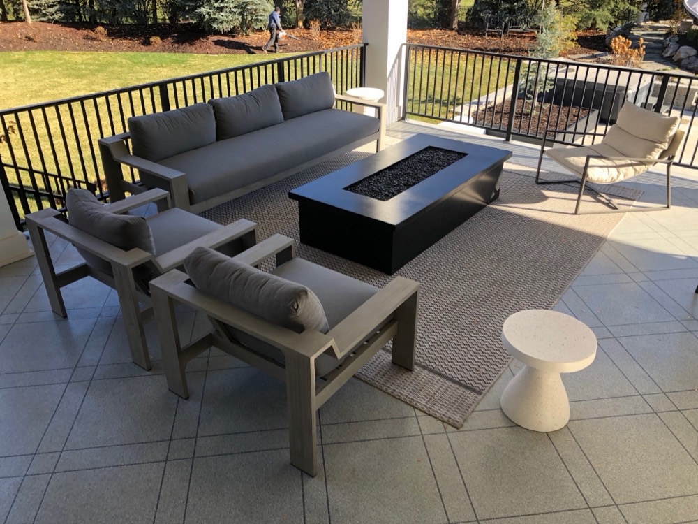 Outdoor living space on a custom home on the Wasatch Back